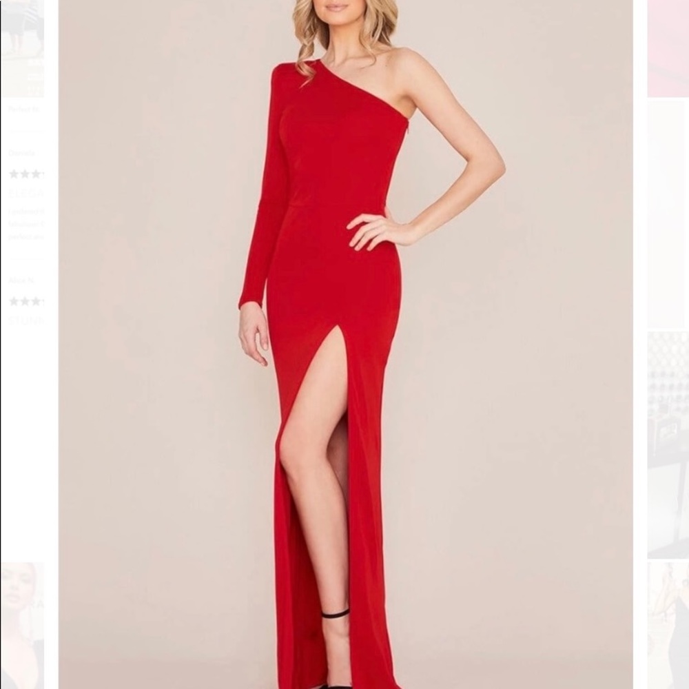 Nadine Merabi Mina Maxi Dress Red XS /SZ 2